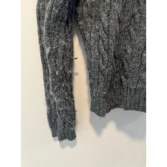 Ralph Lauren Polo Sport 100% Wool Cable Knit Crew Neck Sweater Gray Size L - Picture 2 of 7
